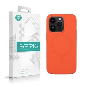Sprig Cases Compatible With Apple Iphone 14 Pro Liquid Silicone Magsafe Premium Back Cover Drop Tested Shock Proof Case For Boys And Girls With Camera Protection Light Orange Featured
