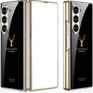 Stylonic Back Case Cover For Samsung Galaxy Z Fold 6 Glossyblack Gold Deer Featured