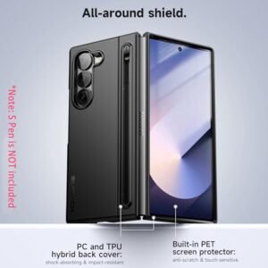 Suritch For Samsung Galaxy Z Fold 6 Case With Kickstand And S Pen Holder S Pen Not Included Phone Case For Z Fold 6 2024 Black Featured