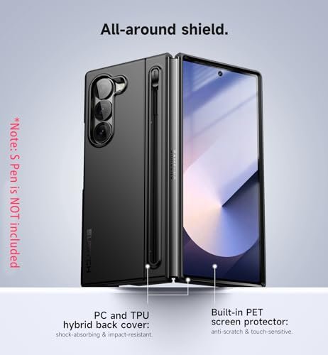 Suritch For Samsung Galaxy Z Fold 6 Case With Kickstand And S Pen Holder S Pen Not Included Phone Case For Z Fold 6 2024 Black Featured