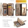 Taneny For Galaxy Z Fold 6 Case With S Pen Holder Pu Leather Wallet Case For Women Men With Card Holder Zipper Wrist Strap Kickstand Shockproof Protective Cover For Samsung Galaxy Z Fold 6 5g Brown Featured