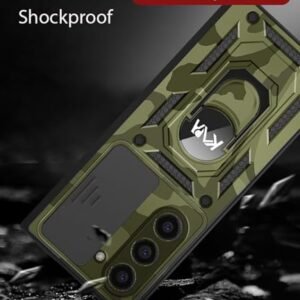 Tank Back Cover For Samsung Galaxy Z Fold 5 Inbuilt Ring Slider Shockproof Lens Protection Bumper Back Case Green Featured