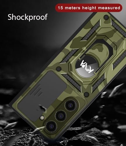 Tank Back Cover For Samsung Galaxy Z Fold 5 Inbuilt Ring Slider Shockproof Lens Protection Bumper Back Case Green Featured