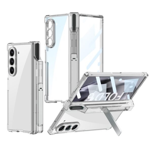 Tdtok Clear For Samsung Galaxy Z Fold 6 Case With S Pen Holder Built In Kickstand Tempered Glass Screen Protector Hinge Protection Military Grade Full Protective Phone Case For Z Fold 6 Gallery 5