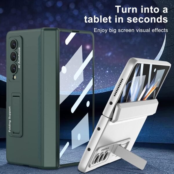 Techtrendz Magnetic Case For Samsung Galaxy Z Fold 4 Case Hinge Coverage Protective Case With Built In Kickstand Pc All Inclusive Shockproof Cover Gallery 4