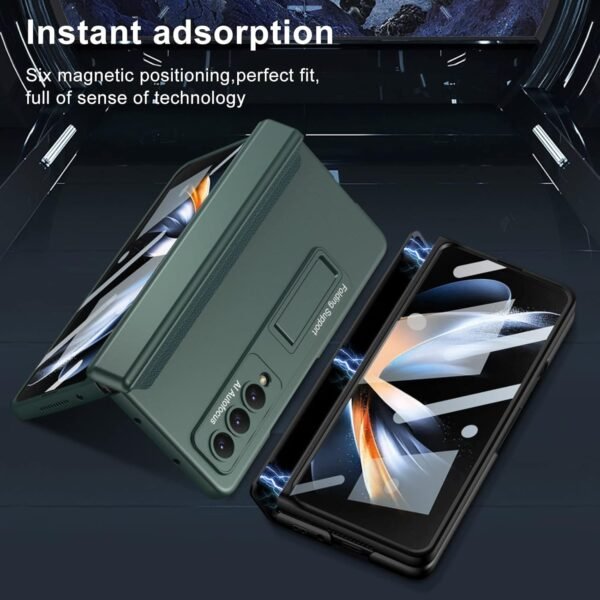 Techtrendz Magnetic Case For Samsung Galaxy Z Fold 4 Case Hinge Coverage Protective Case With Built In Kickstand Pc All Inclusive Shockproof Cover Gallery 5