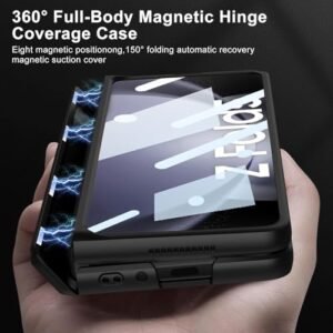 Techtrendz Magnetic Case For Samsung Galaxy Z Fold 6 Shockproof Hinge Coverage All Protective Case With Built In Kickstand Cover For Samsung Galaxy Z Fold 6 5g Plastic Black Featured