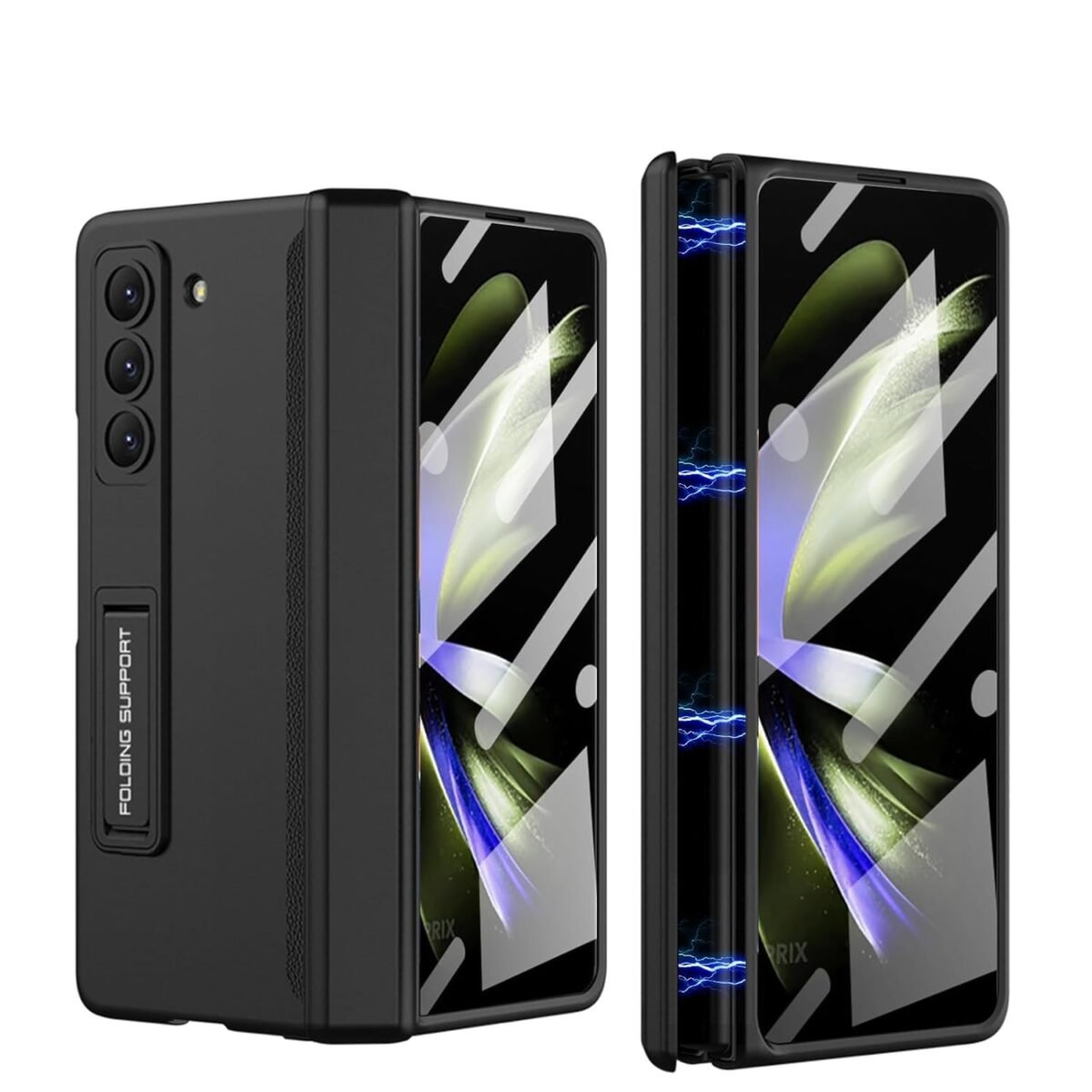 Techtrendz Magnetic Case For Samsung Galaxy Z Fold 6 Shockproof Hinge Coverage All Protective Case With Built In Kickstand Cover For Samsung Galaxy Z Fold 6 5g Plastic Black Gallery 2
