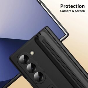 Techtrendz Protective Kickstand Phone Case For Samsung Galaxy Z Fold 6shockproof Stand Case With In Built Front Glass Protector Pen Case Compatible With Z Fold 6 5g Greynot Original S Pen Featured