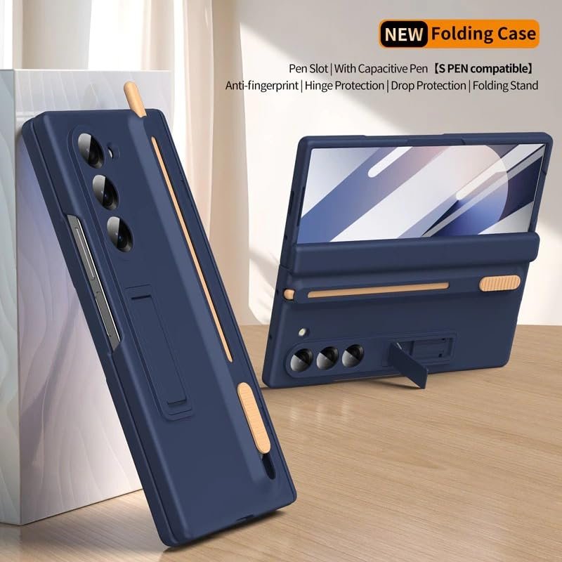 Techtrendz Protective Kickstand Phone Case For Samsung Galaxy Z Fold 6shockproof Stand Case With In Built Front Glass Protector Pen Case Compatible With Z Fold 6 5g Greynot Original S Pen Gallery 2