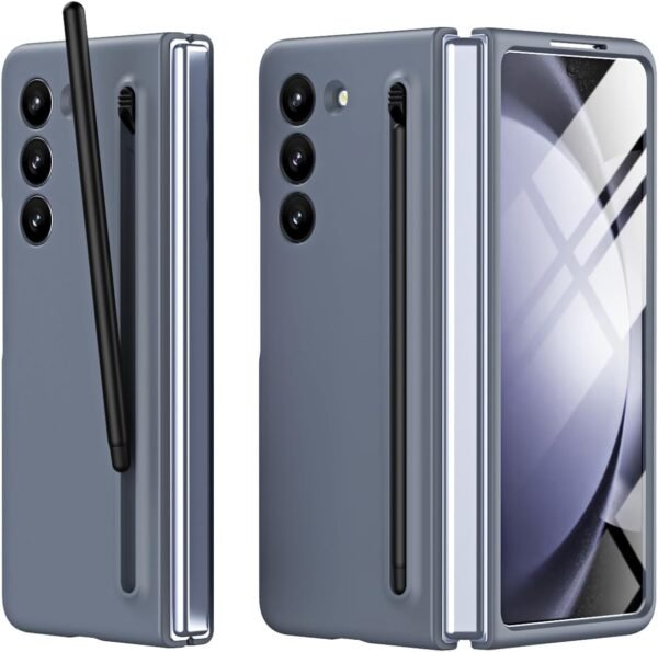 Techtrendz Ultra Slim Premium Case For Samsung Galaxy Z Fold 6 With Built In Compact S Pen Holder And Storage Slot Dark Grey Gallery 4