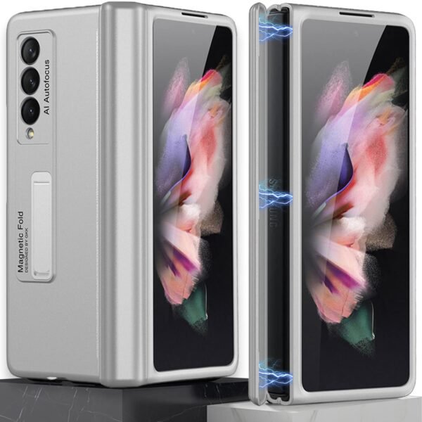 Techtrendz Ultra Thin Hard Pc Bumper All Inclusive Anti Drop Magnetic Suction Cover Case For Samsung Galaxy Z Fold 3 5g 2021 Silver Gallery 3