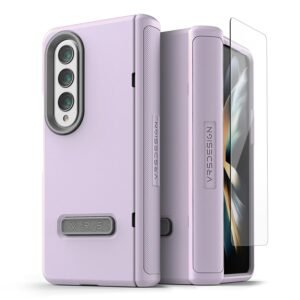 Terra Guard Modern For Galaxy Z Fold 4 5g 2022 Premium Modern Neat Style Anti Scratch Hinge Protection Case With Tempered Glass Screen Protector Purple Featured