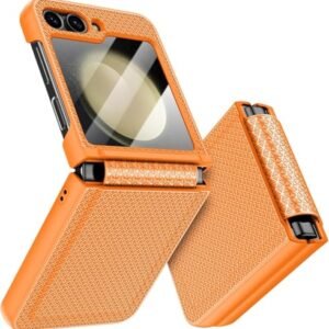 Textured Grip Hinge Protection Back Cover For Samsung Galaxy Z Flip5 Z Flip 5 With Inbuilt Glass Full Body Shockproof Hard Back Case Featured