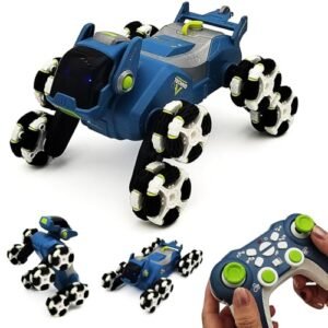 Tonictoys Remote Control Stunt Car Vehicle Rc Robot Dog Mechanical Animal Toys 2 4g With Mist Spray Music Light Functions For Kids Children 6 14 Years Boys Girls Birthday Gifts Blue Featured