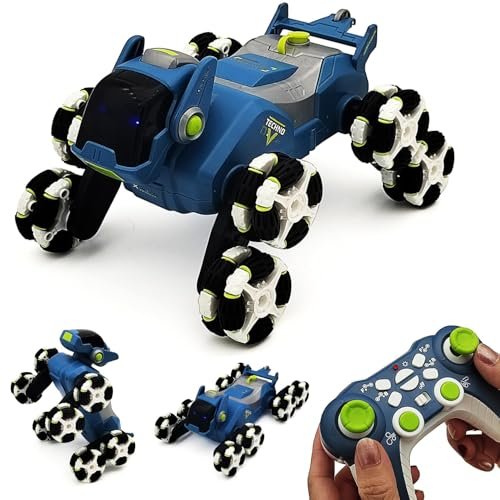 Tonictoys Remote Control Stunt Car Vehicle Rc Robot Dog Mechanical Animal Toys 2 4g With Mist Spray Music Light Functions For Kids Children 6 14 Years Boys Girls Birthday Gifts Blue Featured