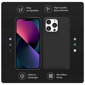 Totem Silicone Case For Iphone 13 Pro Max Back Case Cover 10 Ft Drop Protection Micro Fiber Lining Non Magsafe Black Featured
