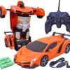 Toyshine Big Size 118 Remote Control Car To Robot Transforming Car Toy Rechargeable Orange Model Sports Kid Featured