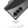Transparent Shockproof Airbag Series Back Case/Cover with S Pen Hoder,Hinge Cover & Kickstand for Samsung Galaxy Z Fold 6 5g - (Clear Black |)