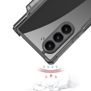 Transparent Shockproof Airbag Series Back Case Cover With S Pen Hoderhinge Cover Kickstand For Samsung Galaxy Z Fold 6 5g Clear Black Featured