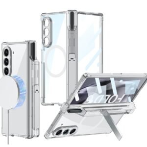 Transparent Shockproof Airbag Series Magnetic Charging Support Back Case Cover With S Pen Hoder Hinge Cover Kickstand For Samsung Galaxy Z Fold 6 5g Featured