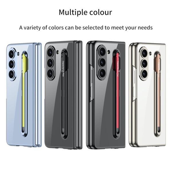 Transparent Slim Electroplated Back Case Cover With Front Glass Pen For Samsung Galaxy Z Fold5 Galaxy Fold 5 Case Cover Featured