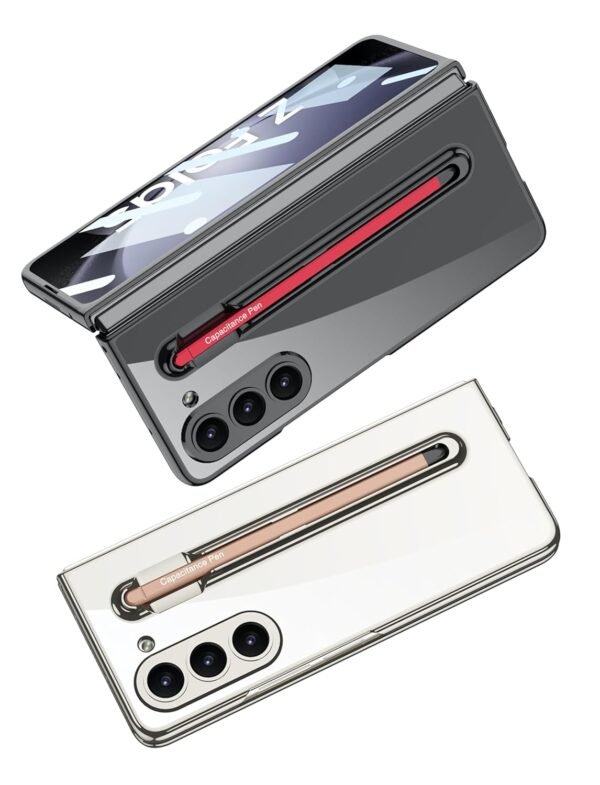 Transparent Slim Electroplated Back Case Cover With Front Glass Pen For Samsung Galaxy Z Fold5 Galaxy Fold 5 Case Cover Gallery 6