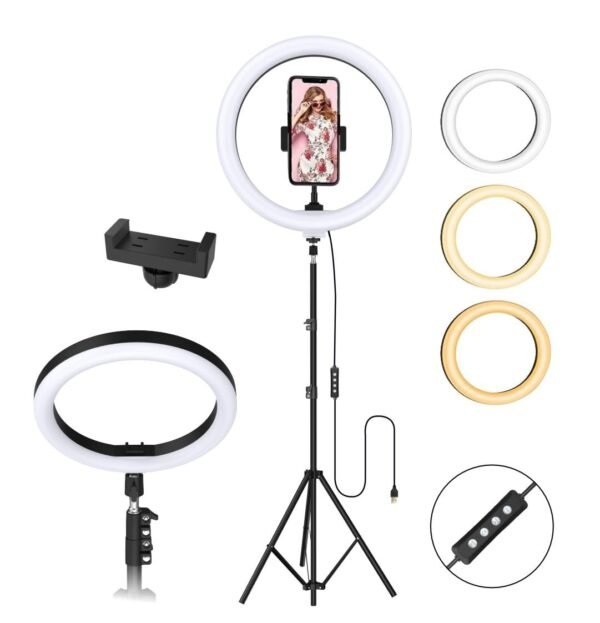 Tygot Professional Led Ring Light With 7 Feet Tripod Stand For Mobile Phones Camera 3 Temperature Mode Dimmable Lighting Photo Shoot Video Shoot Makeup More Gallery 7