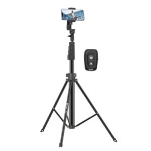 Tygot X 1 67 Inch Aluminium Tripod With Bluetooth Remote Mobile Holder Phone Stand For Ring Light Gopro Camera Light Stand For Video Recording Shooting Streaming Reels Youtube Featured