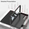 UKEY Ultra Hybrid Premium Case for Samsung Galaxy Z Fold 6 with S-Pen Holder, Flip Cover, Colorful Plating, Glass Leather All-Inclusive Protection (Black)