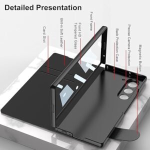 Ultra Hybrid Premium Case Compatible With Samsung Galaxy Z Fold 6 Case With S Pen Holder Case Flip Colorful Plating Glass Leather All Inclusive Cover For Samsung Galaxy Z Fold 6 Lion Black Featured