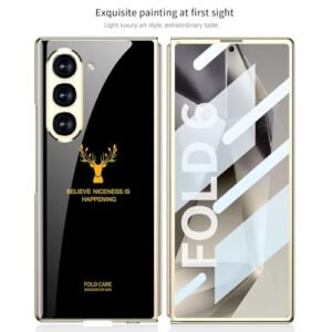 Ultra Hybrid Premium Case For Samsung Galaxy Z Fold 6 5g Thin 9h Glass With Glossy Painted Foldable Protective Cover Stylish And Durable Black Deer Featured