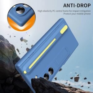 Ultra Hybrid Premium Case For Samsung Galaxy Z Fold 6 With S Pen Tempered Glass Screen Protector Kickstand Comfortable Grip Scratch Resistant For Fold 6 Case Navy Blue Featured