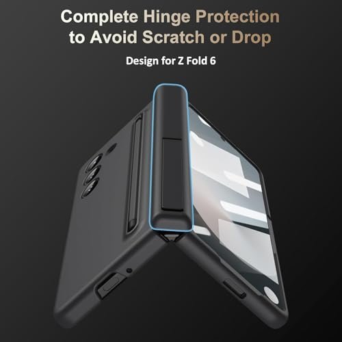 Ultra Hybrid Premium Casefor Samsung Galaxy Z Fold 6 Case With New Slim S Pen 2024 Holder Screen Protector Hinge Protection Camera Protection Thin Slim Stand Cover 5g 2024 Black Featured