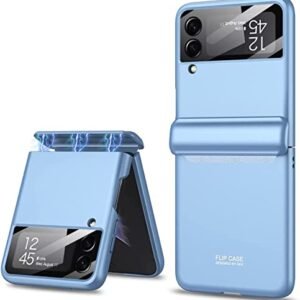 Ultra Thin Back Case Cover For Galaxy Z Flip4 Z Flip 4magnetic Hinge Protection And Inbuilt Glass Window Protection Sky Blue Featured