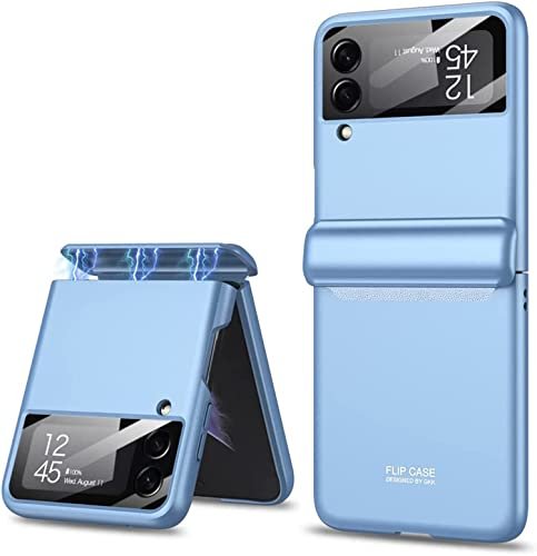 Ultra Thin Back Case Cover For Galaxy Z Flip4 Z Flip 4magnetic Hinge Protection And Inbuilt Glass Window Protection Sky Blue Featured