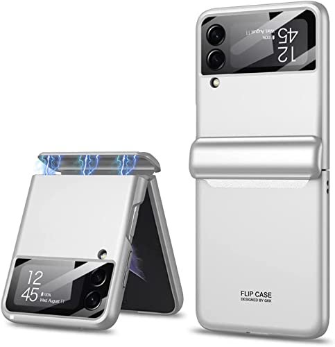 Ultra Thin Back Case Cover For Galaxy Z Flip4 Z Flip 4magnetic Hinge Protection And Inbuilt Glass Window Protection White Featured