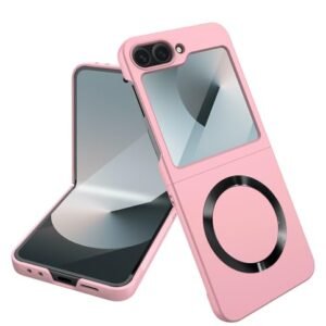 Ultra Thin Back Case Cover With Back Screen Glass Magnetic Charging Support For Samsung Galaxy Z Flip6 5g Galaxy Flip 6 Case Cover Baby Pink Featured