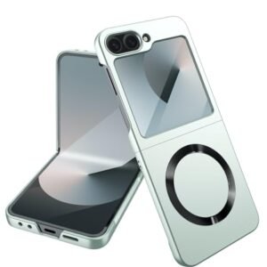 Ultra Thin Back Case Cover With Back Screen Glass Magnetic Charging Support For Samsung Galaxy Z Flip6 5g Galaxy Flip 6 Case Cover Mint Green Featured
