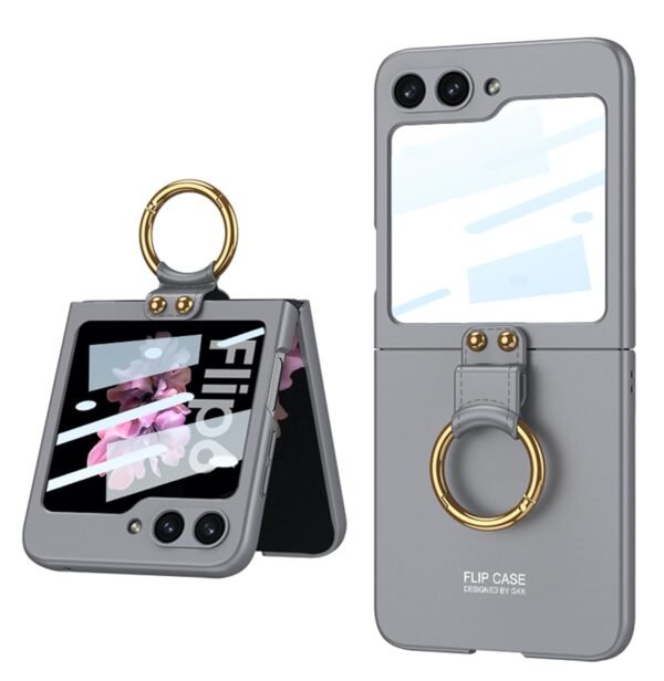 Ultra Thin Back Case Cover With Back Screen Glass Ring For Samsung Galaxy Z Flip6 Galaxy Flip 6 Case Cover Matte Grey Gallery 7
