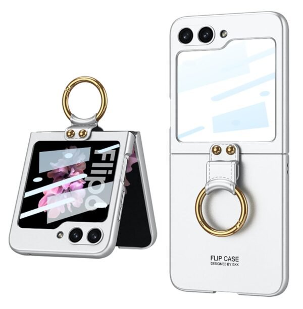 Ultra Thin Back Case Cover With Back Screen Glass Ring For Samsung Galaxy Z Flip6 Galaxy Flip 6 Case Cover Matte Silver Gallery 5