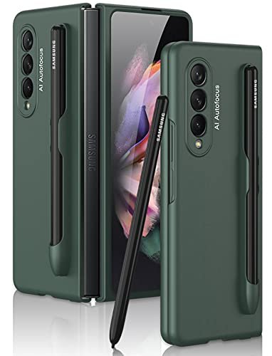 Ultra Thin Back Case For Samsung Galaxy Z Fold 3 Inbuilt S Pen Holder Full Body Protection Hard Back Cover Green Featured