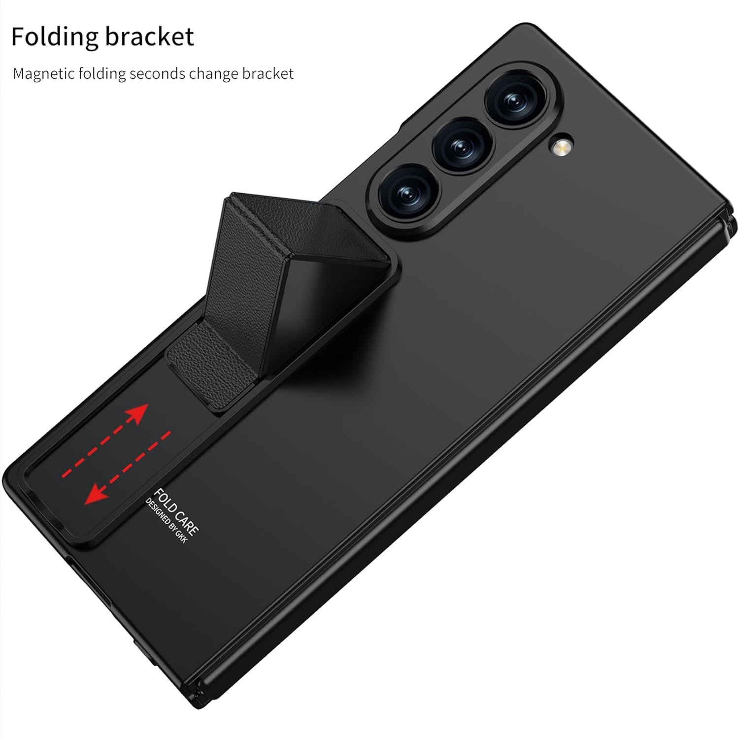 Ultra Thin Case Cover With Foldable Kick Stand Front Glass Protector For Samsung Galaxy Z Fold6 Galaxy Fold 6 Case Cover Matte Black Featured