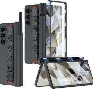 Ultra Thin Case Cover With Leather Strap Hinge Protector S Pen Holder For Samsung Galaxy Z Fold6 Galaxy Fold 6 Case Cover Carbon Black Featured