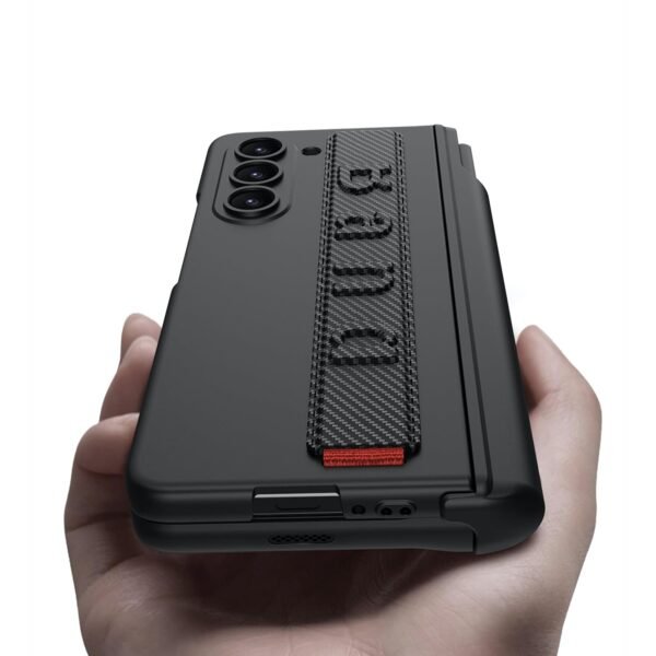 Ultra Thin Case Cover With Leather Strap Hinge Protector S Pen Holder For Samsung Galaxy Z Fold6 Galaxy Fold 6 Case Cover Matte Black Gallery 1