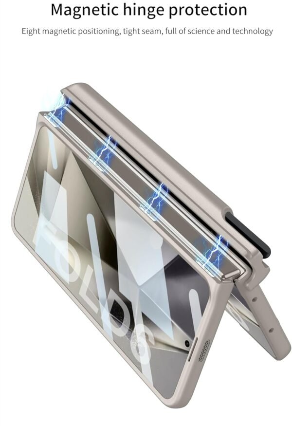 Ultra Thin Case Cover With Leather Strap Hinge Protector S Pen Holder For Samsung Galaxy Z Fold6 Galaxy Fold 6 Case Cover Matte Black Gallery 3
