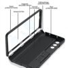 Ultra Thin Case Cover With Magnetic Hinge Cover Front Glass Protector For Samsung Galaxy Z Fold5 Galaxy Fold 5 Case Cover Matte Grey Featured