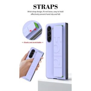 Valentestore Galaxy Z Fold 4 5g Slim Polycarbonate With Wrist Strap Case Dual Protection And Enhanced Accessibility Black Featured
