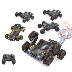 Vikrida Remote Control 6wd Drift Stunt Car For Kids 360 Rotating Spray Car With 2 4 Ghz Controller Mat Black Featured