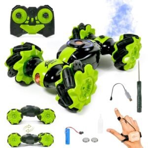 Vikrida Stunt Car Toy With Gesture Sensing Twist And 2 4g Remote Control Technology Double Sided Car Mini Deformation Toy Cars For Kids Green Featured